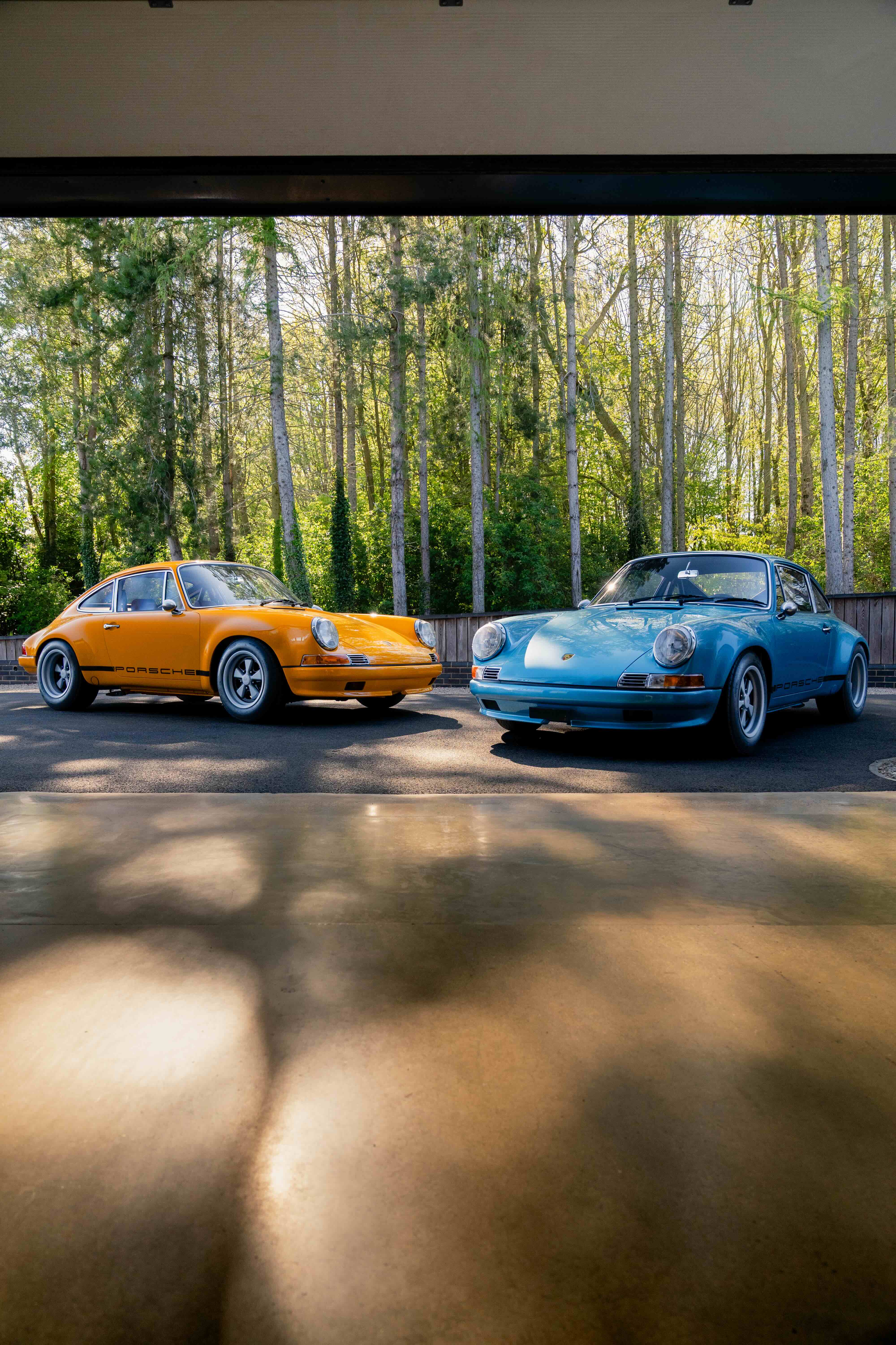 Two Tuthill 911Ks sit facing eachother in Wardington, Oxfordshire, Tuthill's headquarters